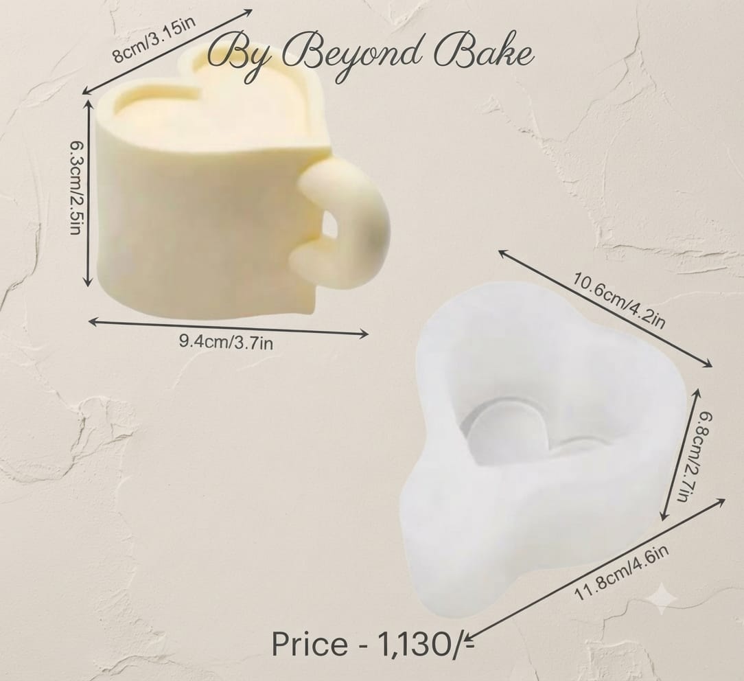 Beyond Bake 3D Heart-Shaped Coffee Mug Vessel & Planter Silicone Mould