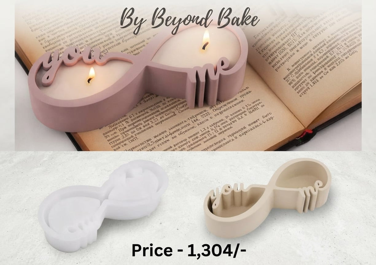 Beyond Bake 3D Infinity "You & Me" Dual Candle Vessel & Trinket Dish Silicone Mould