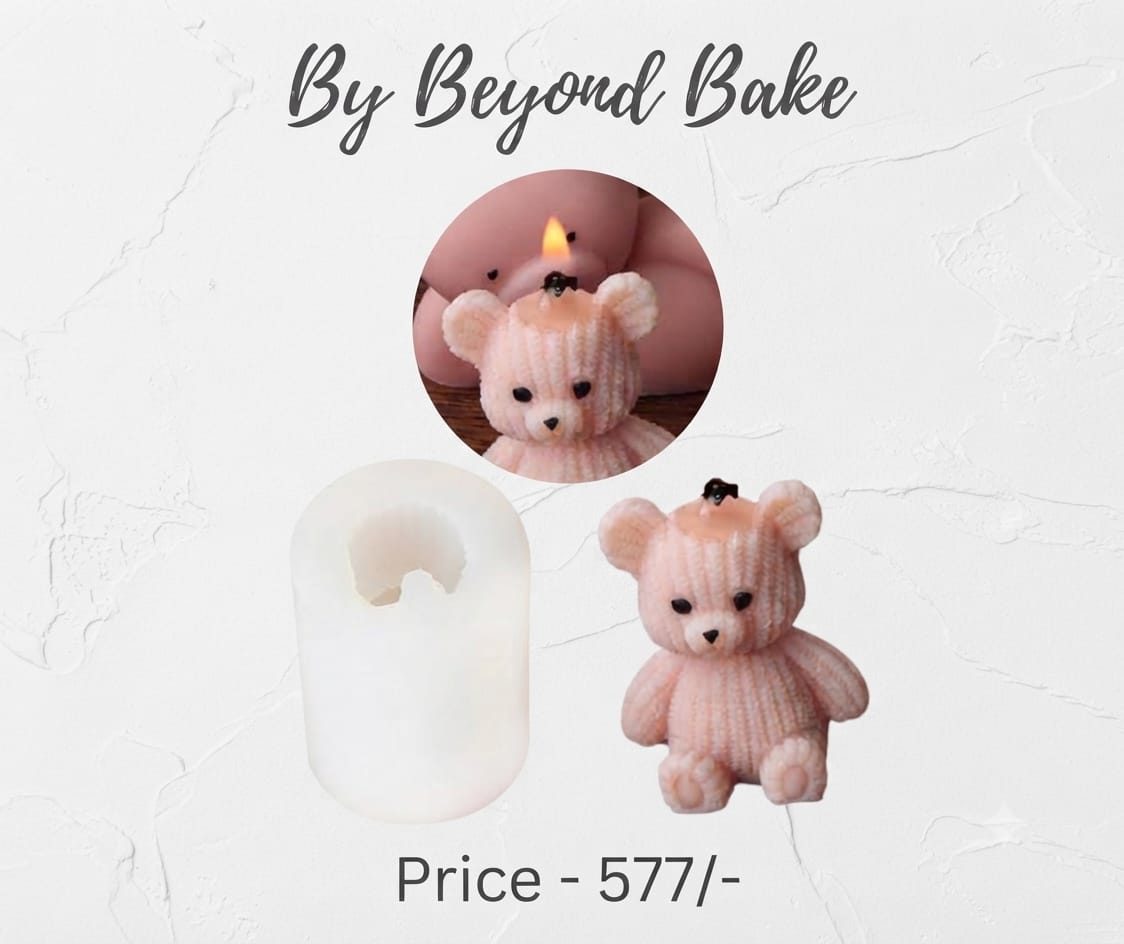 Beyond Bake 3D Knitted Texture Mini Teddy Bear Silicone Candle Mould