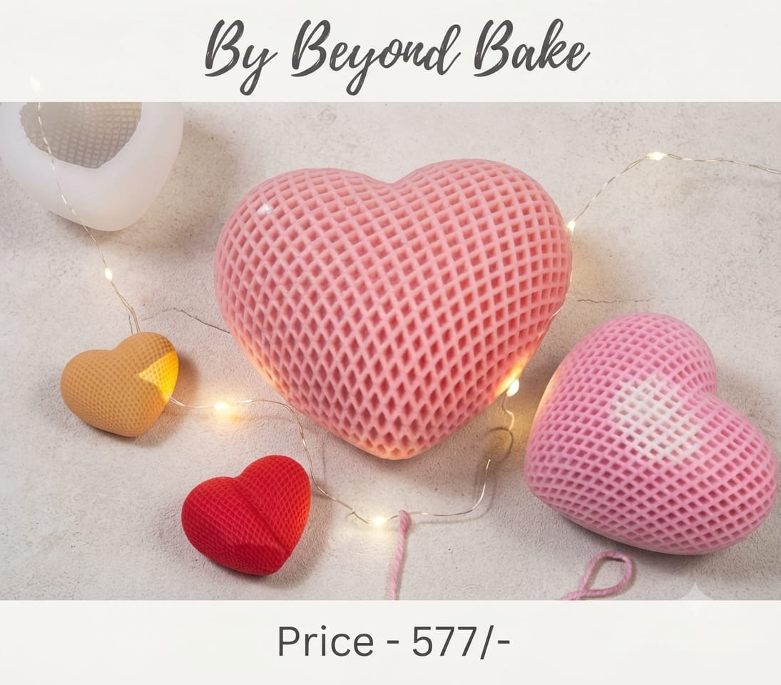 Beyond Bake 3D Lattice Textured Heart Silicone Candle Mould