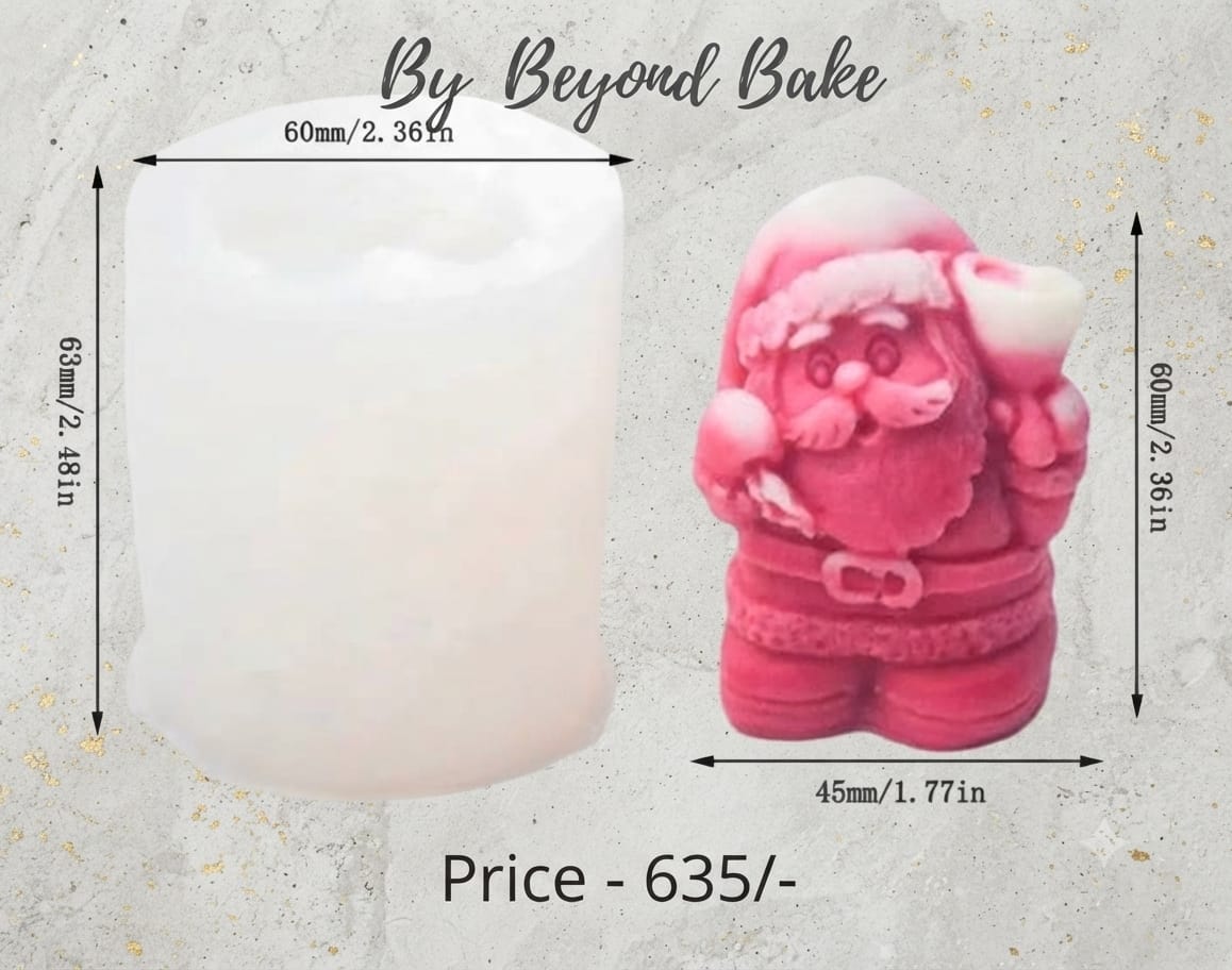 Beyond Bake 3D Mini Santa Claus Silicone Candle Mould (60 mm / 2.36 in)
