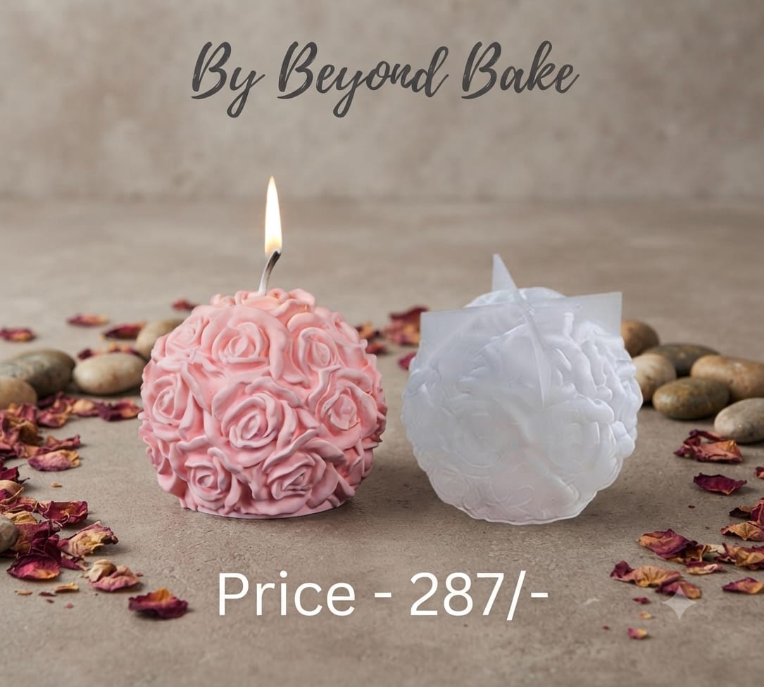 Beyond Bake 3D Rose Ball Sphere Silicone Candle Mould