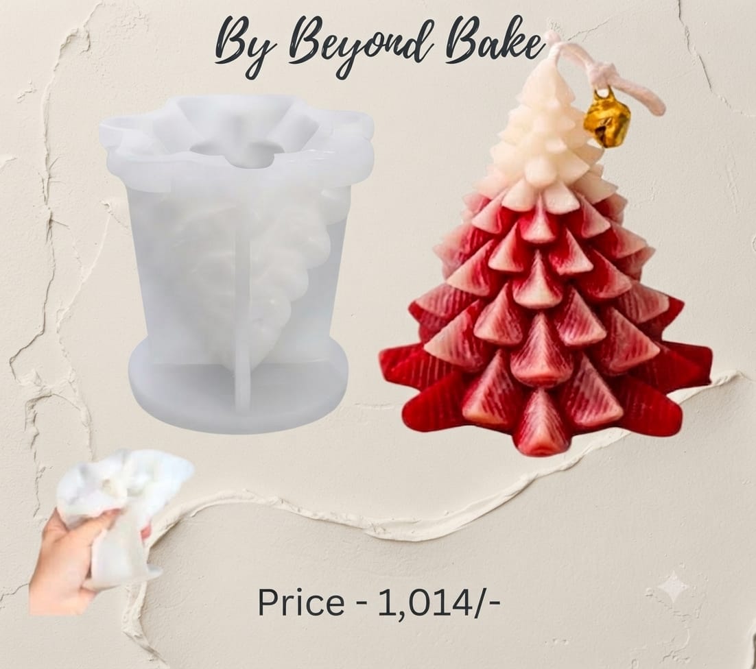 Beyond Bake 3D Tiered Fluted Christmas Tree Silicone Pillar Candle Mould