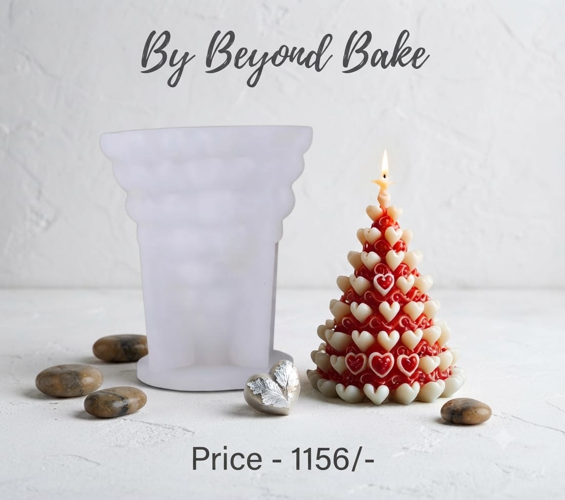 Beyond Bake 3D Tiered Heart Tree Pillar Candle Silicone Mould