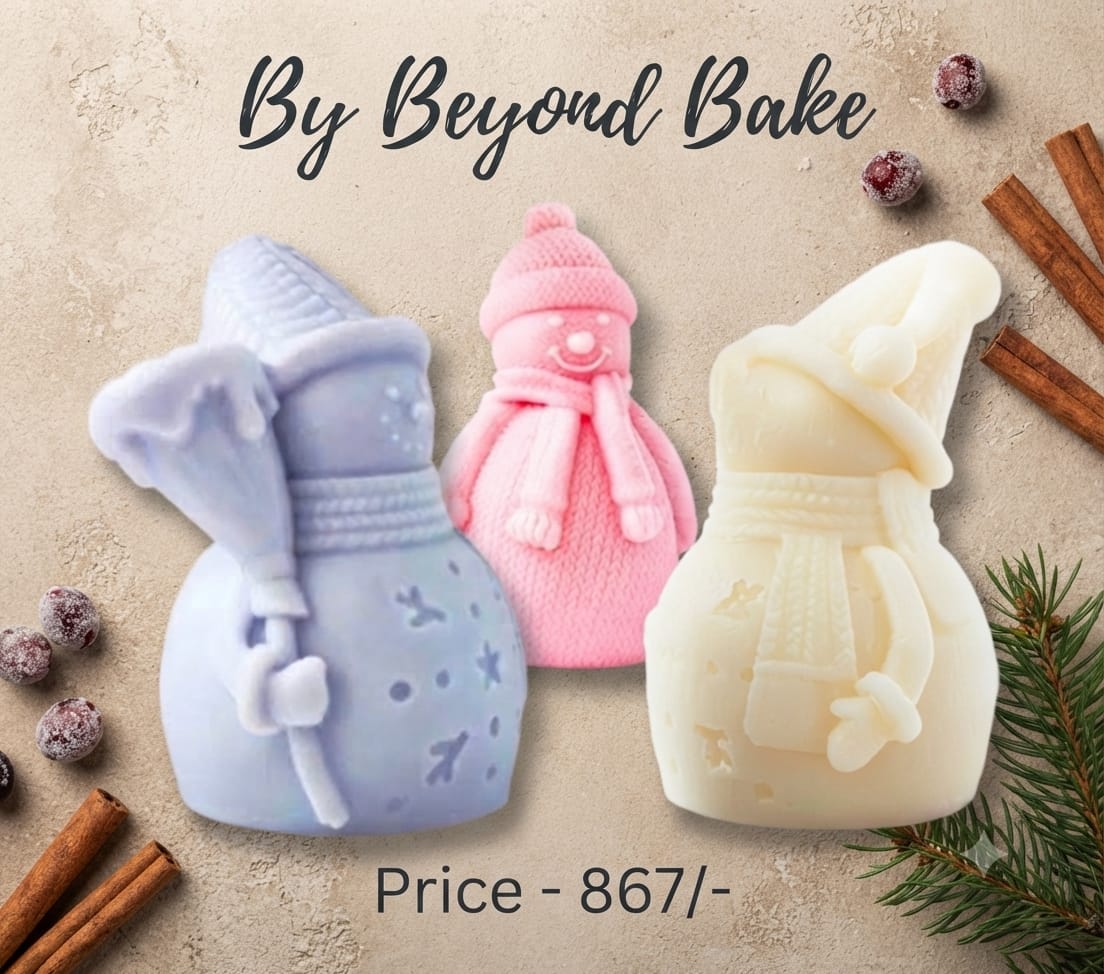 Beyond Bake 3D Winter Snowman Pillar Candle Silicone Mould