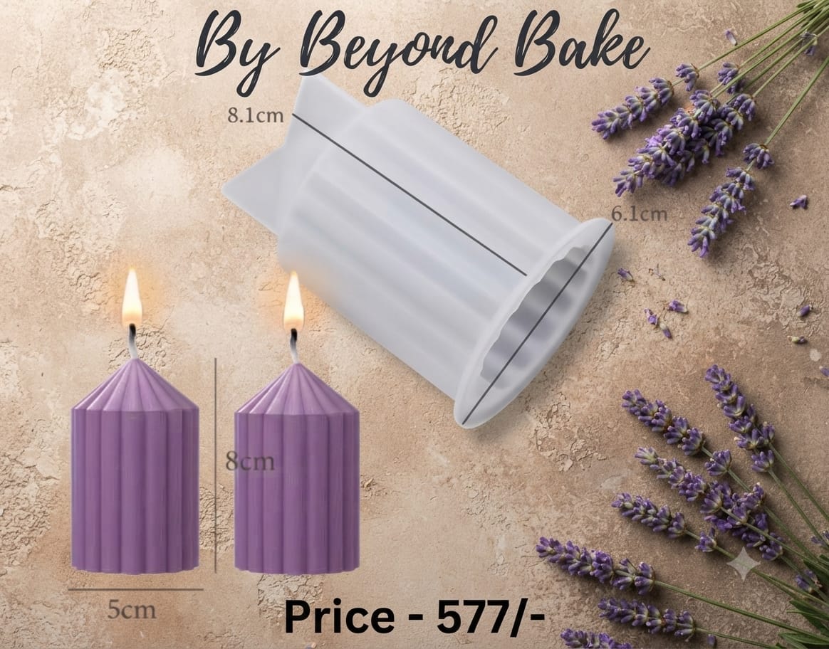 Beyond Bake Fluted Conical-Top Medium Pillar Candle Silicone Mould (8 cm x 5 cm)