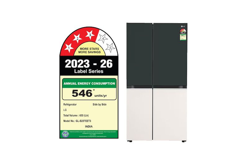 LG Objet Collection 650L Side-by-Side Refrigerator with Wi-Fi Convertible & Door Cooling+™ (Emerald Tango, 3 Star)