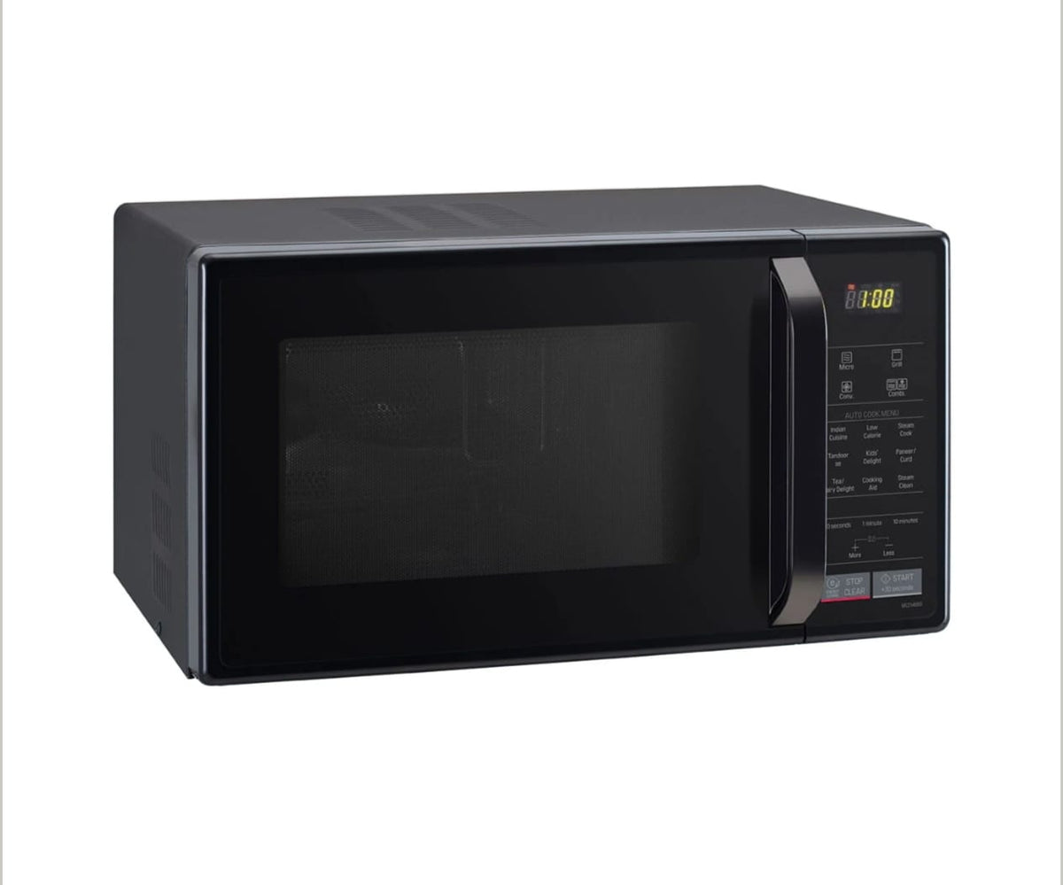 LG 21L All-In-One Convection Microwave Oven with Quartz Heater & Auto Cook Menus (Glossy Black - MC2146BG)