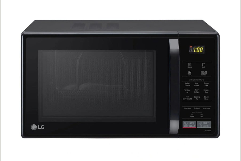 LG 21L All-In-One Convection Microwave Oven with Quartz Heater & Auto Cook Menus (Glossy Black - MC2146BG)