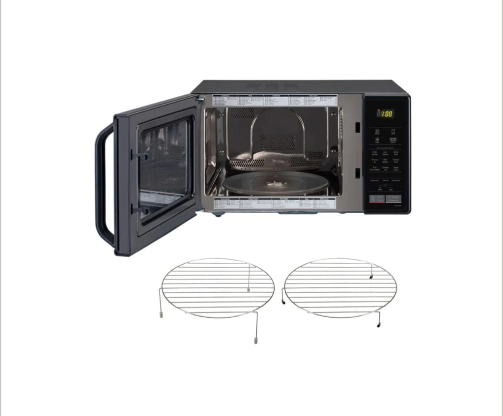 LG 21L All-In-One Convection Microwave Oven with Quartz Heater & Auto Cook Menus (Glossy Black - MC2146BG)