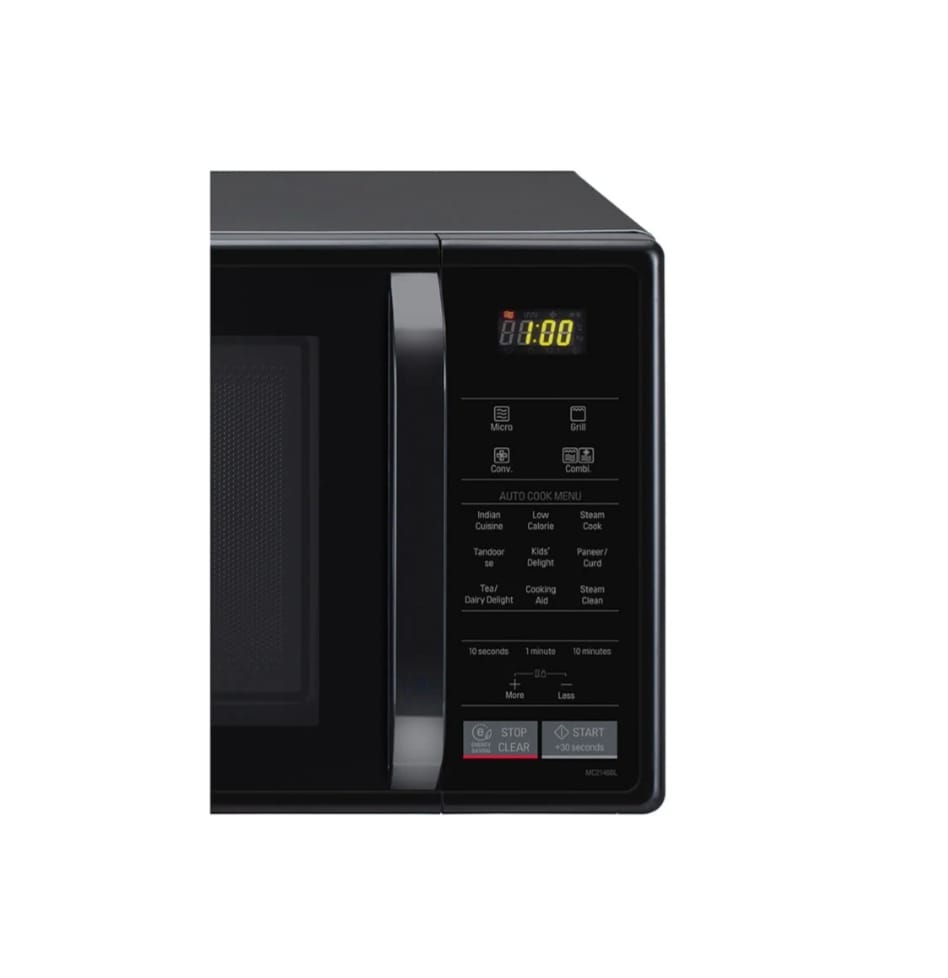 LG 21L All-In-One Convection Microwave Oven with Stainless Steel Cavity & Auto Cook Menus (Black - MC2146BL)