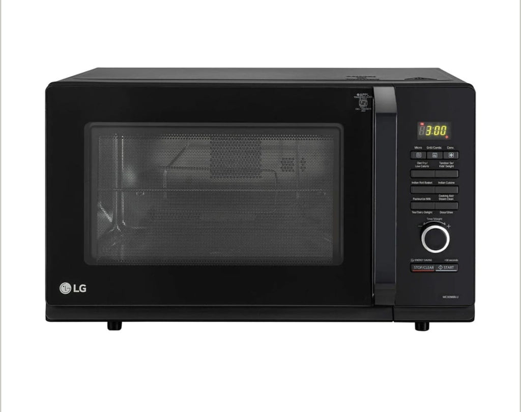 LG 28L All-In-One Convection Microwave Oven with Quartz Heater & 251 Auto Cook Menus (Glossy Black - MC2846BG)