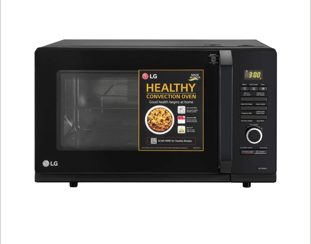 LG 28L All-In-One Convection Microwave Oven with Quartz Heater & 251 Auto Cook Menus (Glossy Black - MC2846BG)