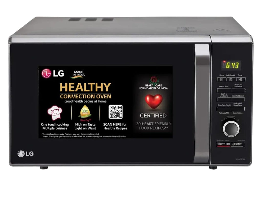 LG 28L Convection Microwave Oven with 360° Motorised Rotisserie & Diet Fry™ (Black Floral Pattern - MC2887BFUM)