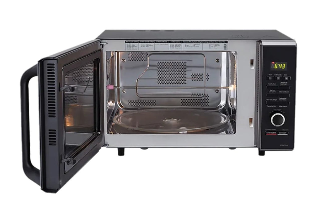 LG 28L Convection Microwave Oven with 360° Motorised Rotisserie & Diet Fry™ (Black Floral Pattern - MC2887BFUM)