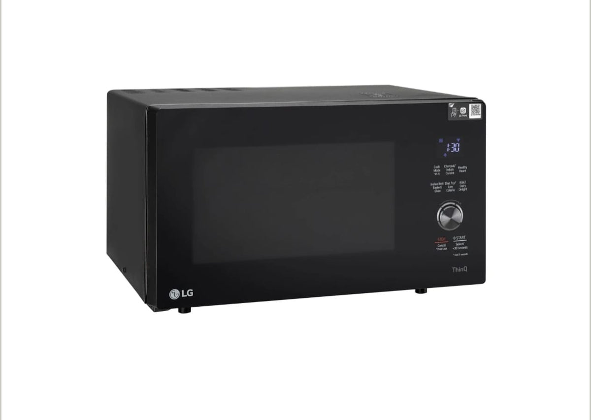 LG 28L Charcoal Convection Microwave Oven with Wi-Fi & 360° Motorised Rotisserie (Floral Black - MJEN286UFW)