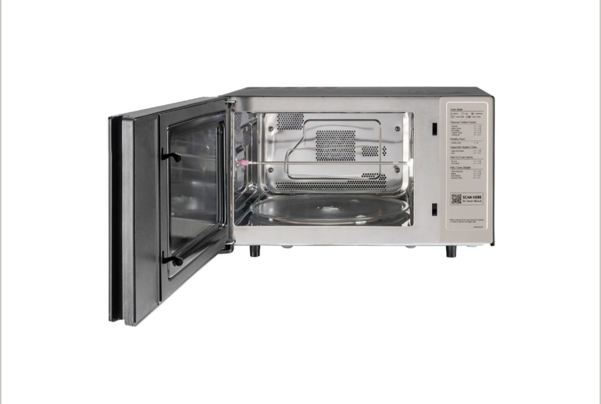 LG 28L Charcoal Convection Microwave Oven with Wi-Fi & 360° Motorised Rotisserie (Floral Black - MJEN286UFW)