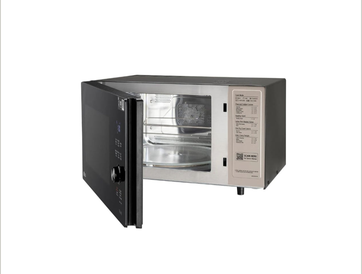 LG 28L Charcoal Convection Microwave Oven with Wi-Fi & 360° Motorised Rotisserie (Floral Black - MJEN286UFW)
