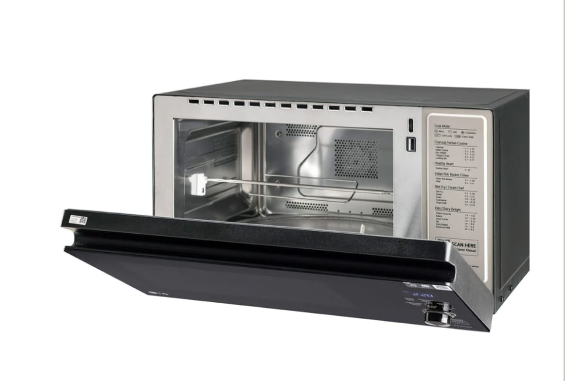 LG 32L Wi-Fi Enabled Charcoal Convection Microwave Oven with 360° Motorised Rotisserie & Scan to Cook (Black - MJEN326SFW)