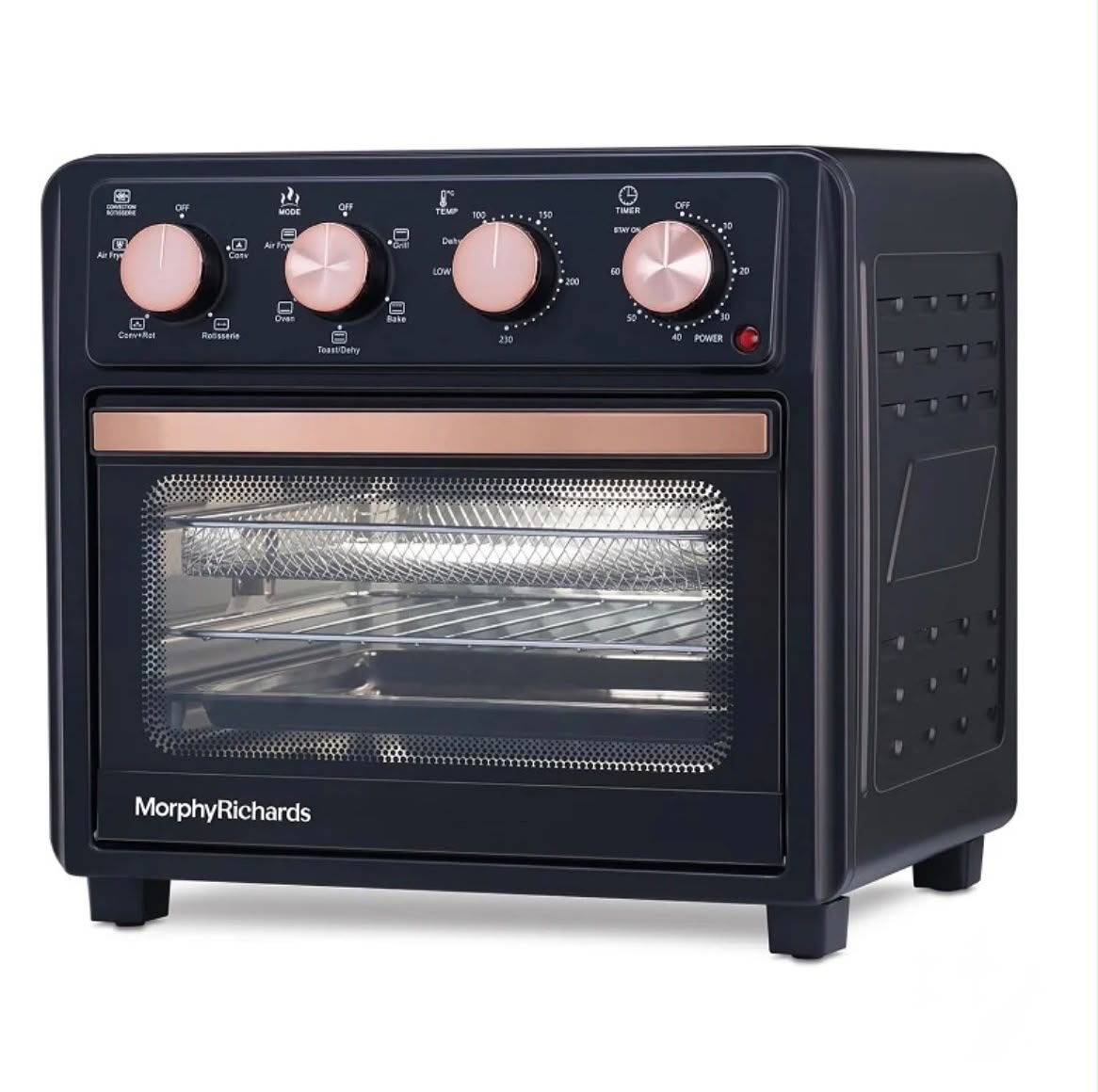 Morphy Richards 25-Litre Digital Air Fryer Oven (Premium Black & Rose Gold, Convection & Rotisserie)