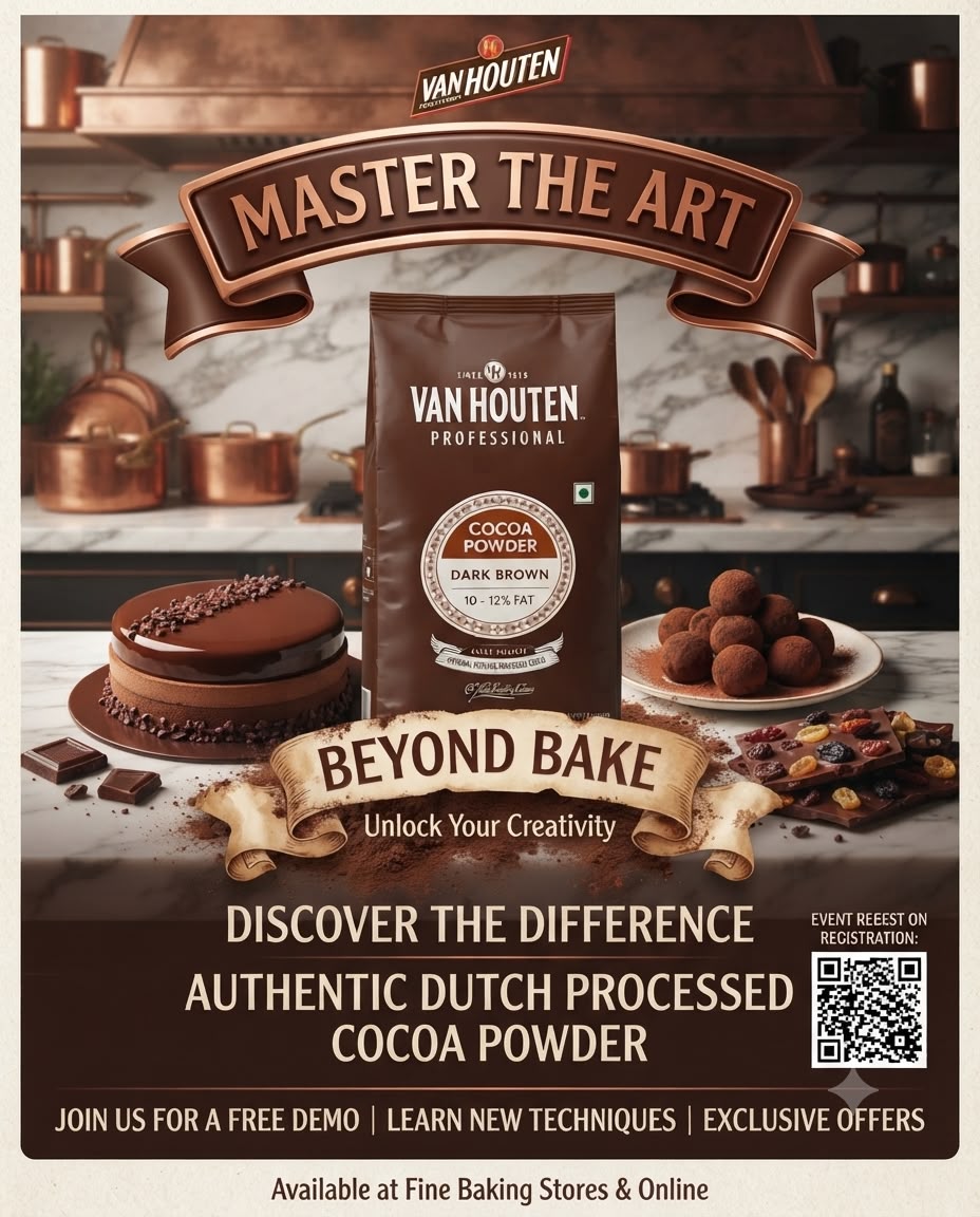 Van Houten Professional Dutch-Processed Dark Brown Cocoa Powder (10–12% Fat | 1kg)