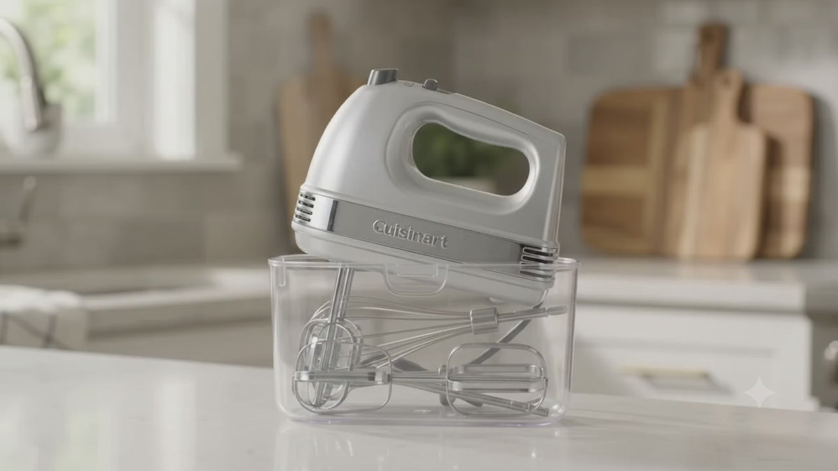 Cuisinart Power Advantage 7-Speed Hand Mixer with Snap-On Storage Case (200W, Silver)